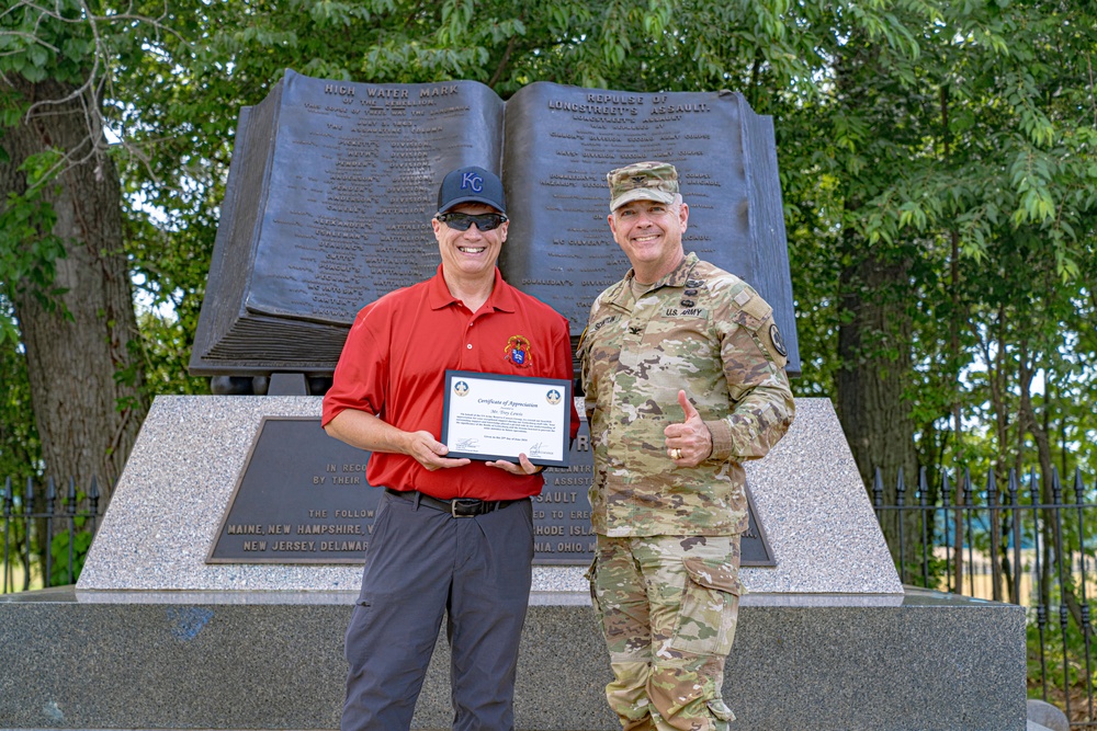 Military Historian recognized for staff ride support