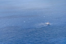 Dubuque smokes from missile strikes during RIMPAC 2024 SINKEX