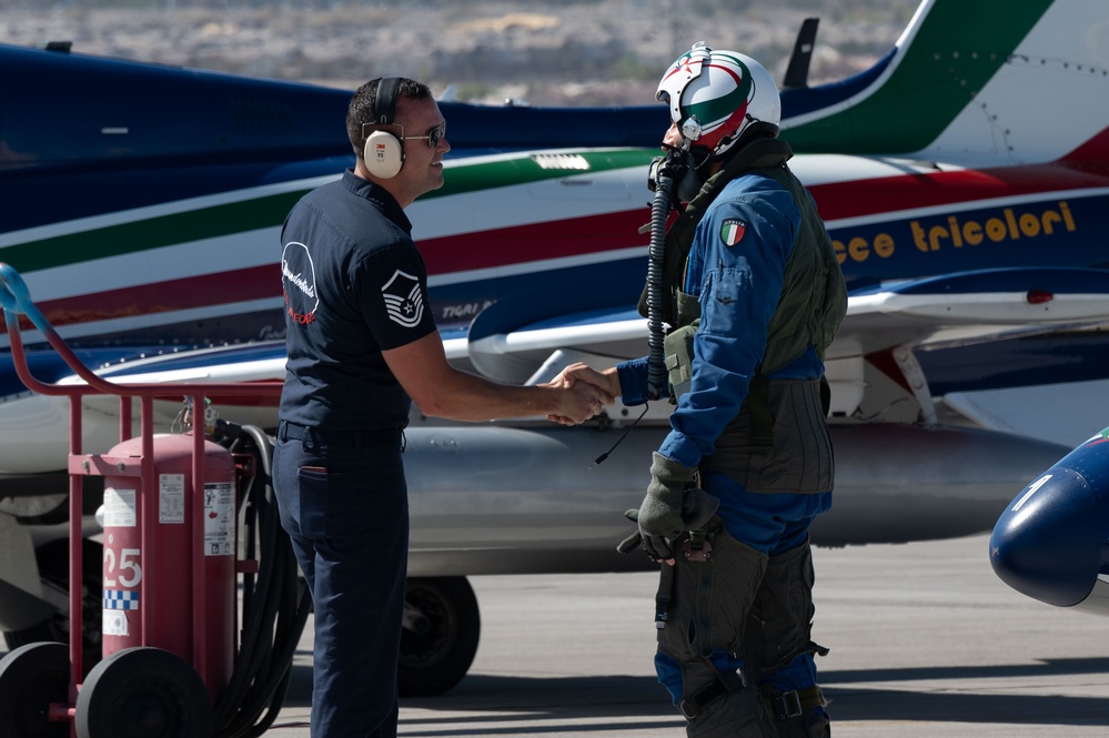 Frecce Tricolori arrives at Nellis