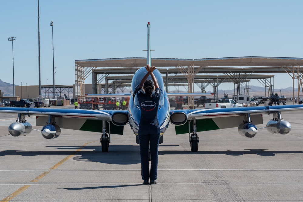 Frecce Tricolori arrives at Nellis