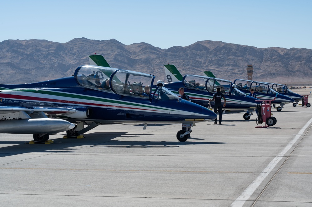 Frecce Tricolori arrives at Nellis