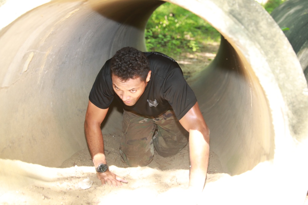 Soldier Crawls Through Tunnel