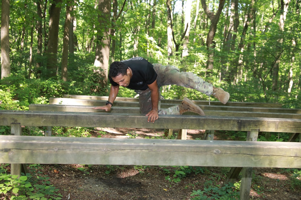 Soldier Jumps Over an Obstacle