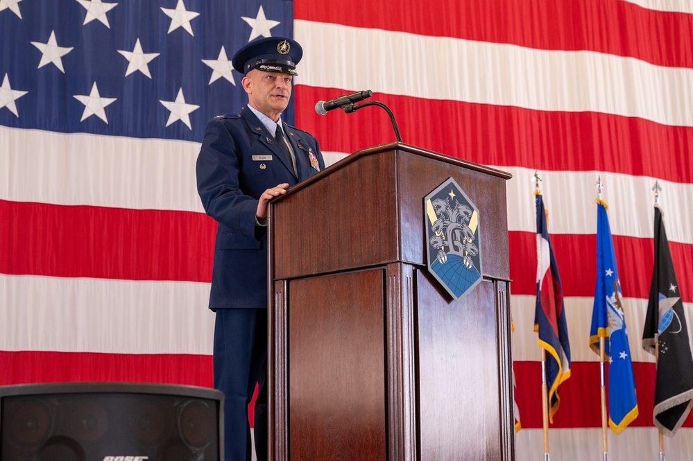 Space Base Delta 1 holds change of command