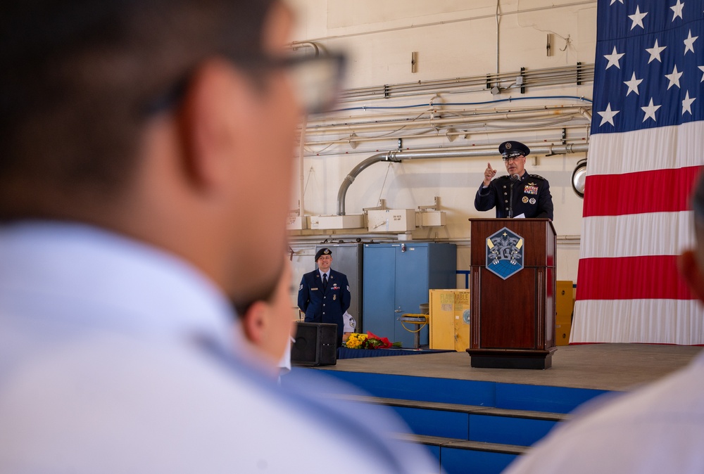 Space Base Delta 1 holds change of command