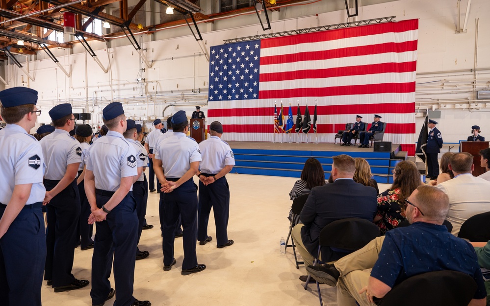 Space Base Delta 1 holds change of command