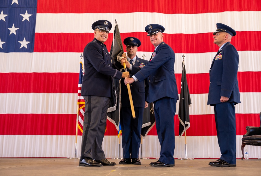 Space Base Delta 1 holds change of command