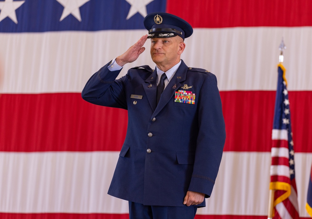 Space Base Delta 1 holds change of command