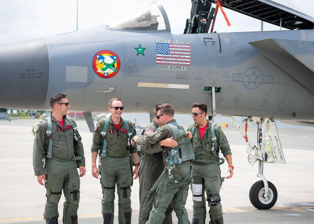 Two 104th Fighter Wing pilots fly fini-flight