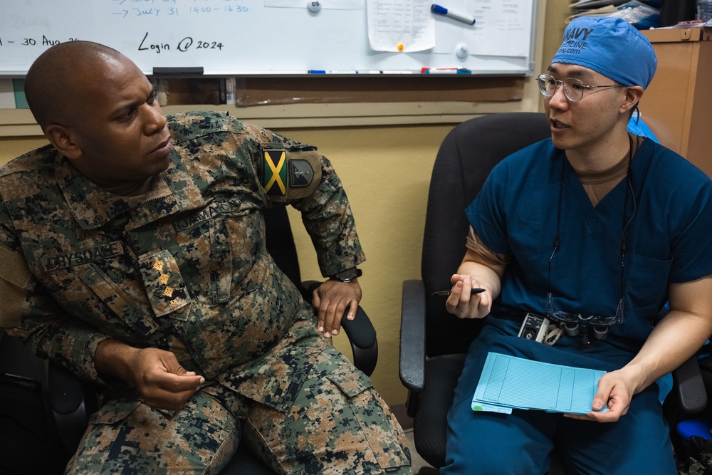 Sailors visit Jamaica Defence Forces Up Park Camp Medical Clinic