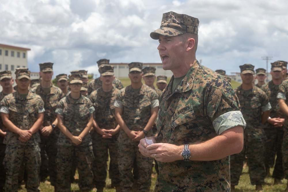 Col. Niedziocha holds 31st Marine Expeditionary Unit formation