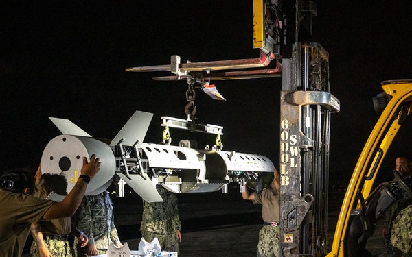 Airborne Mine Neutralization System Loaded on MH-60 Seahawk