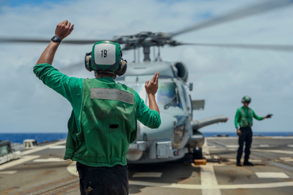 USS William P. Lawrence conducts flight operations