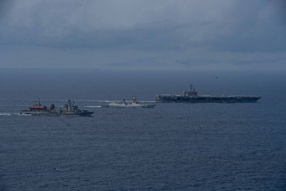 CSG-9 Conducts Joint Maritime Activity with Indian Navy