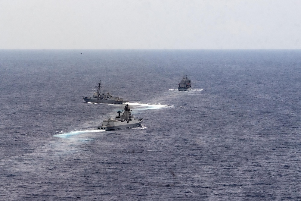 CSG-9 Conducts Joint Maritime Activity with Indian Navy