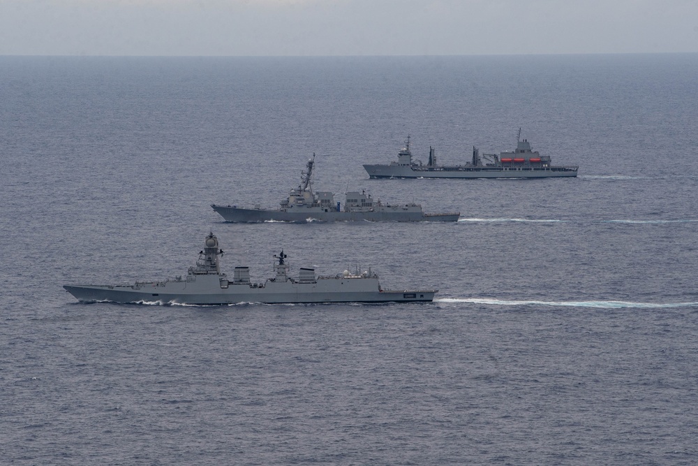 CSG-9 Conducts Joint Maritime Activity with Indian Navy