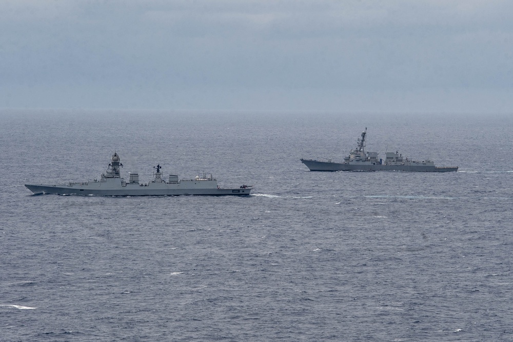 CSG-9 Conducts Joint Maritime Activity with Indian Navy