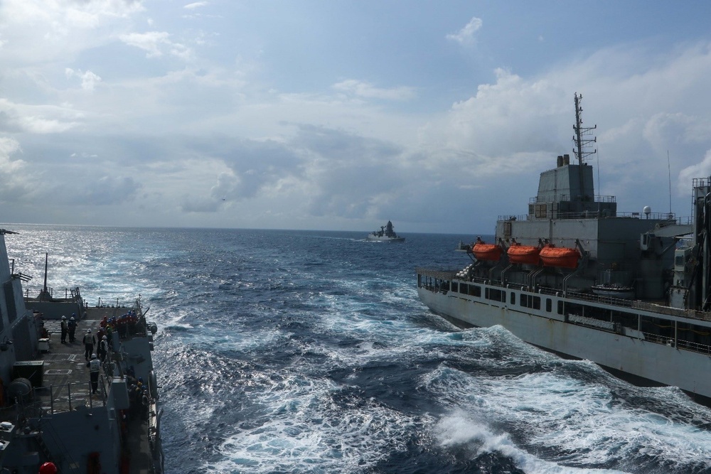 CSG-9 Conducts Joint Maritime Activity with Indian Navy