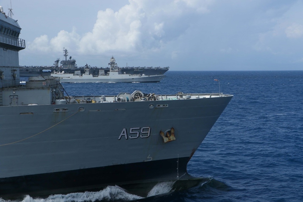 CSG-9 Conducts Joint Maritime Activity with Indian Navy