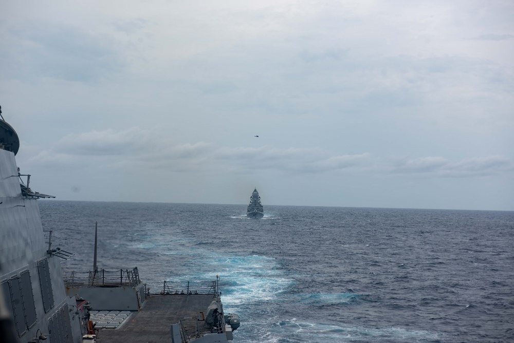 CSG-9 Conducts Joint Maritime Activity with Indian Navy