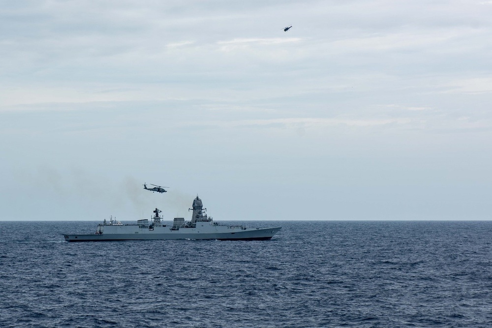 CSG-9 Conducts Joint Maritime Activity with Indian Navy