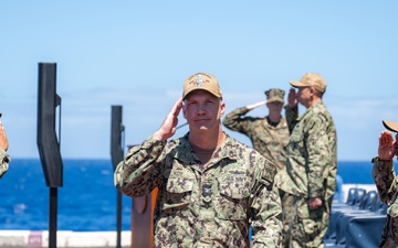 USS Somerset holds change of command at sea