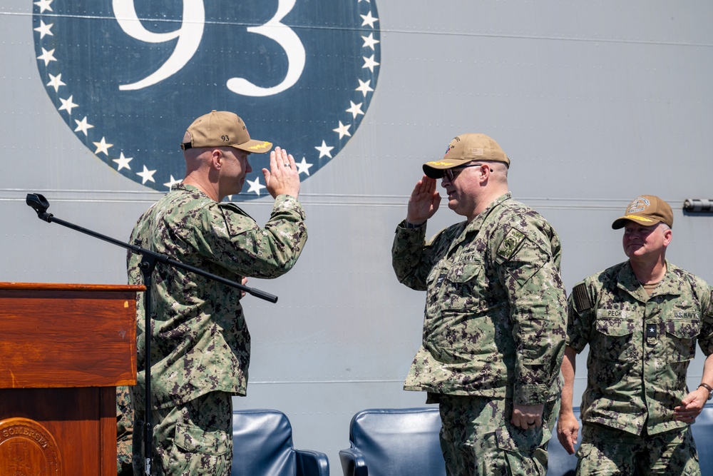 USS Somerset holds change of command at sea