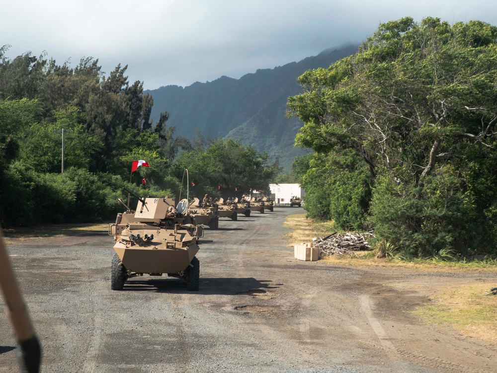 U.S. Marines and partner forces conduct a mechanized raid during RIMPAC 2024