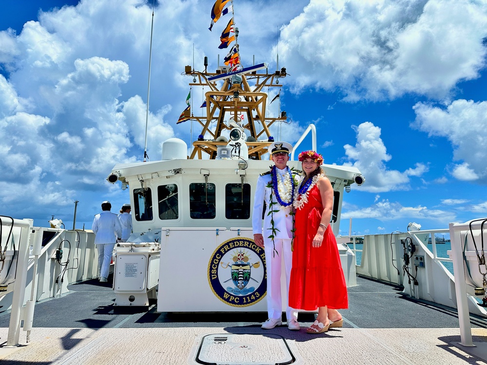 New commanding officer at the helm of USCGC Frederick Hatch