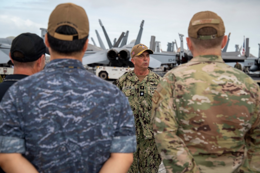 USS Carl Vinson hosts multinational chaplains during RIMPAC 2024.