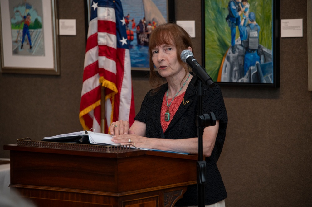 Karen Loew at the 2024 Coast Guard Art Program reception