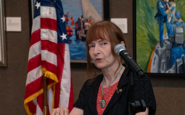 Karen Loew at the 2024 Coast Guard Art Program reception