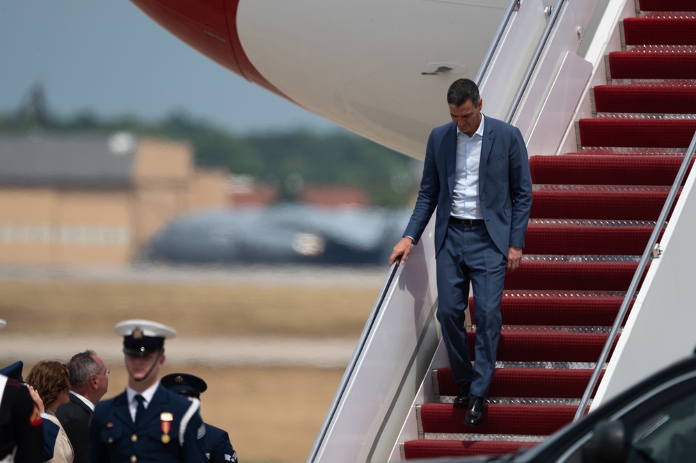 Spanish delegation arrives at America's Airfield for 2024 NATO summit