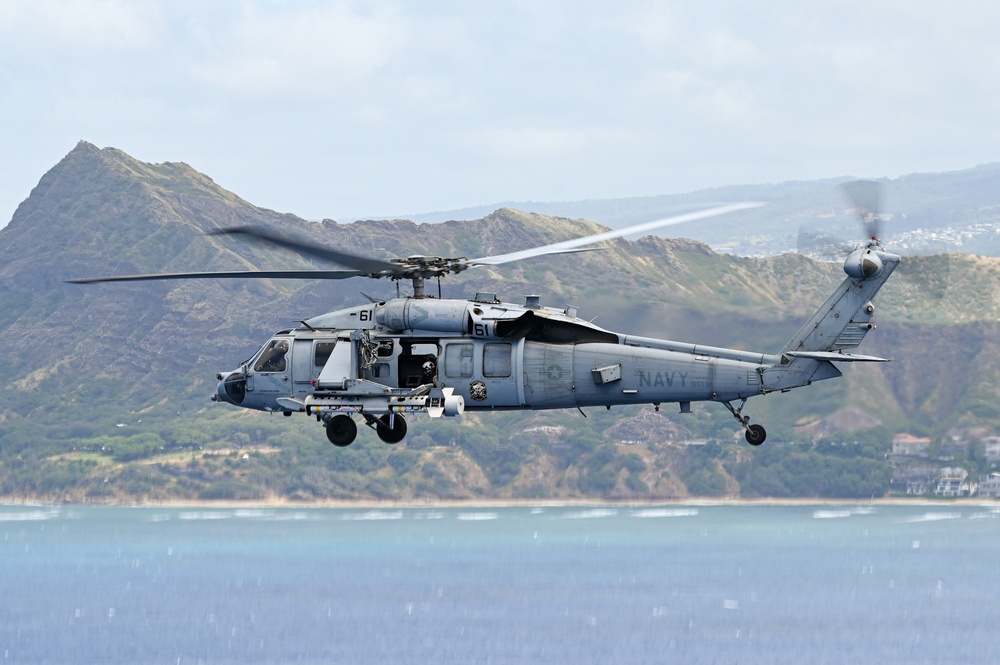 Airborne Mine Neutralization System deployed from MH-60 Seahawk