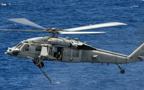 MH-60S Seahawk deploys Airborne Mine Neutralization System at RIMPAC 2024
