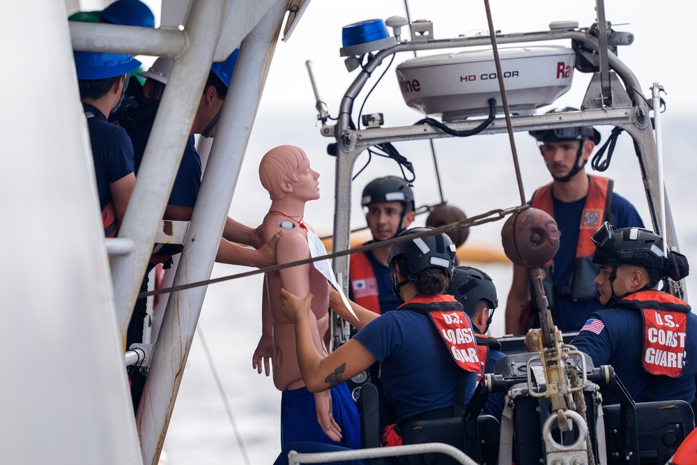 USCGC Midgett conducts man overboard drills during with partnered nations RIMPAC 2024