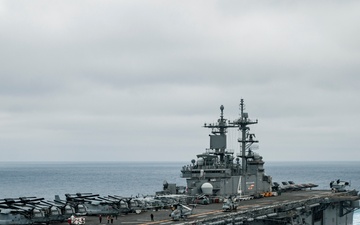 USS Boxer Steams in the Pacific Ocean