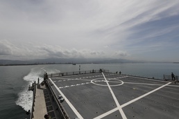 USNS Burlington Departs From Jamaica