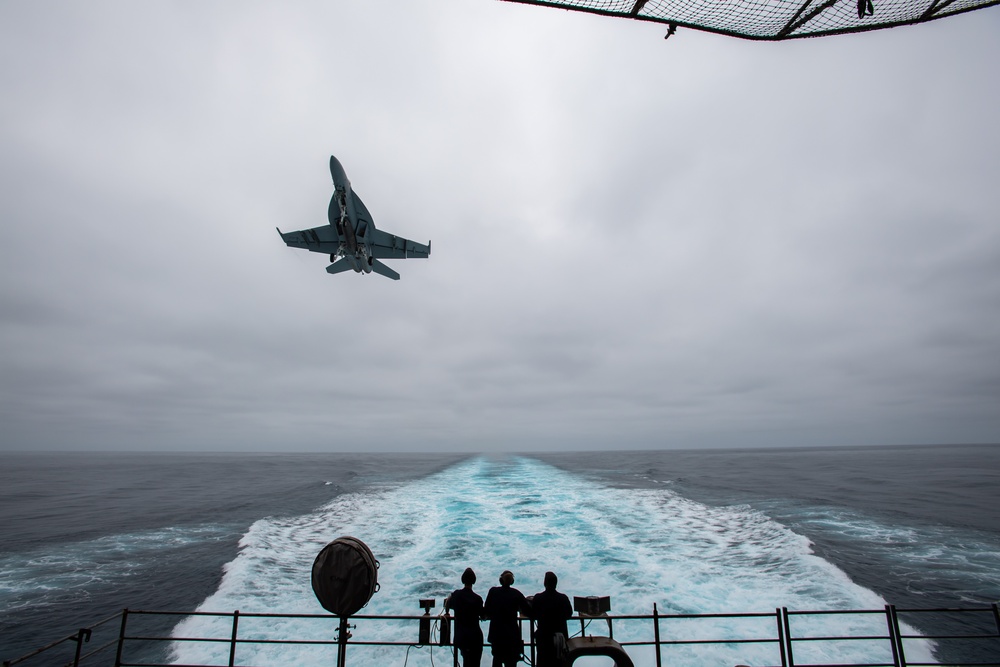 Nimitz Sailors Observe Flight Operations