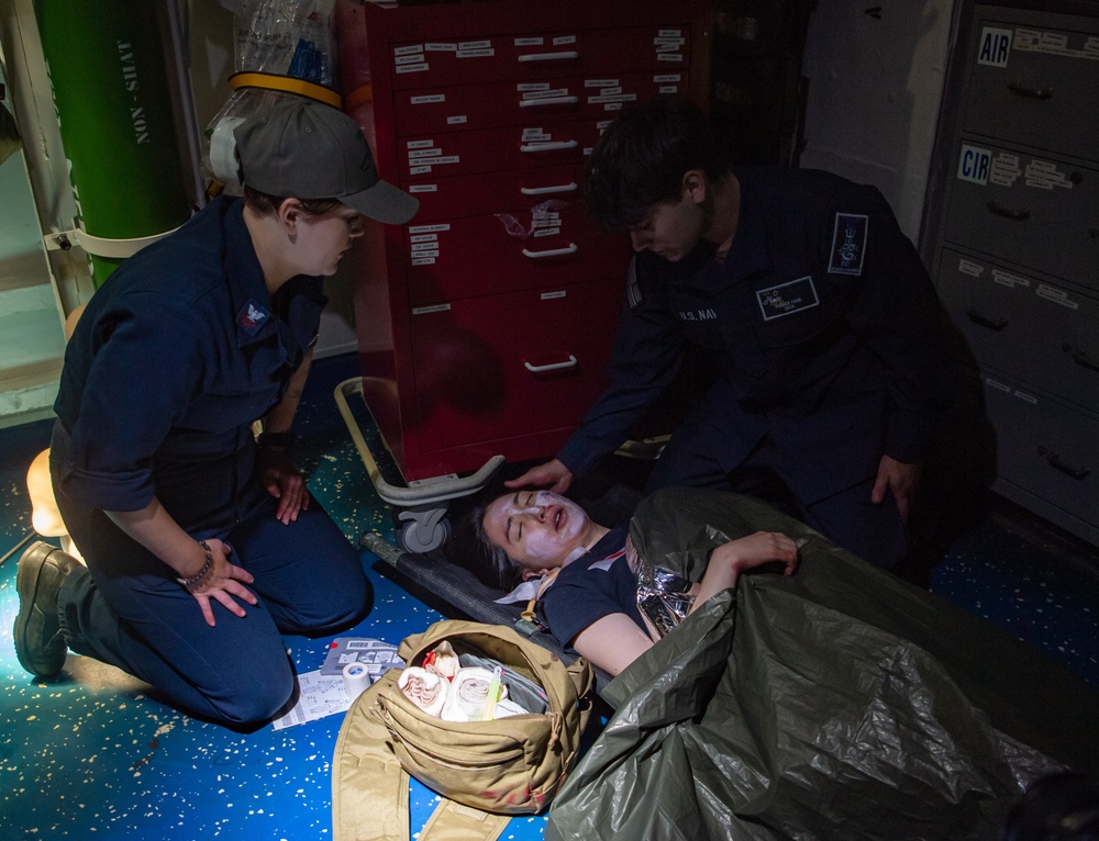 Nimitz Sailors Participate In A Medical Casualty Drill