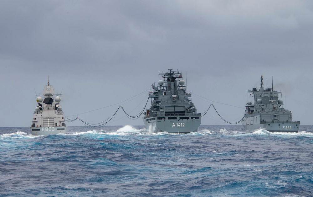 Dutch, German ships conduct replenishment at sea during RIMPAC 2024