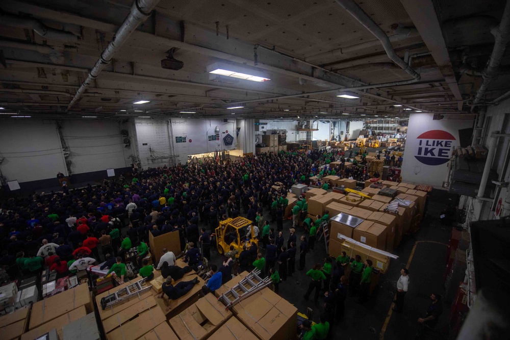 USS Dwight D. Eisenhower Hosts an All Hands