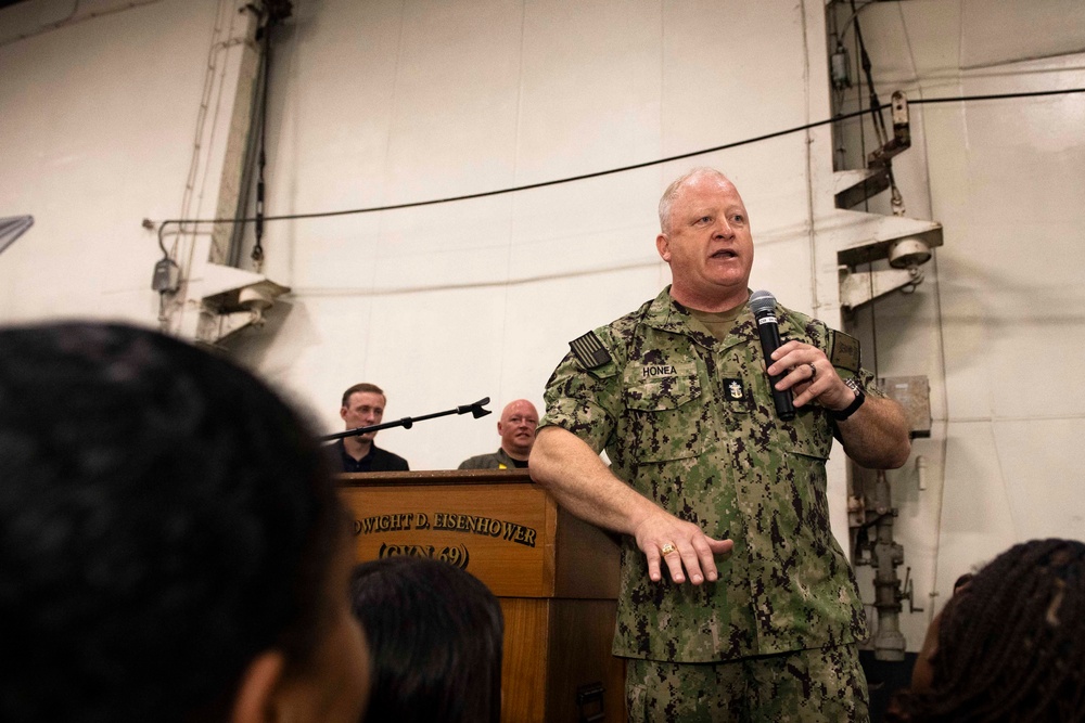 USS Dwight D. Eisenhower Welcomes MCPON