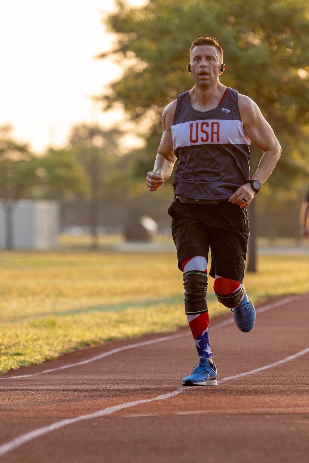 Maj. Sterling Broadhead runs a 5 mile event