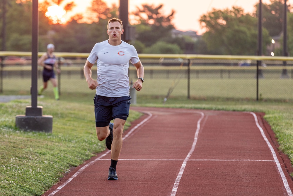 Sgt. Thomas Doles runs a 5 mile event