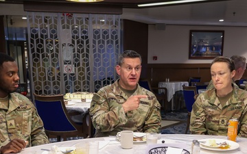 Sergeant Major of the Army Meets with Soldiers &amp; Sailors Supporting the JLOTS Gaza Humanitarian Aid Operation