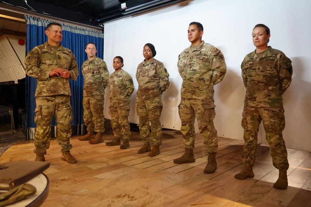 Sergeant Major of the Army Meets with Soldiers &amp; Sailors Supporting the JLOTS Gaza Humanitarian Aid Operation