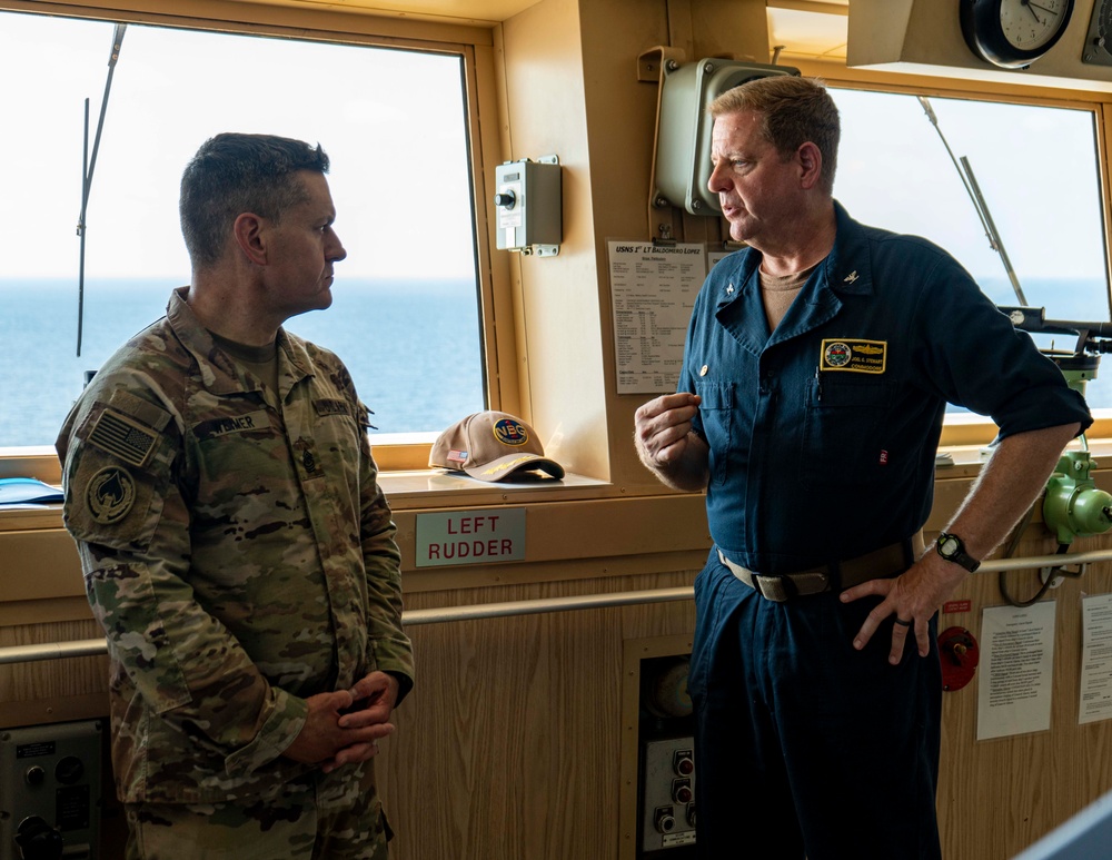 Sergeant Major of the Army Meets with Soldiers &amp; Sailors Supporting the JLOTS Gaza Humanitarian Aid Operation