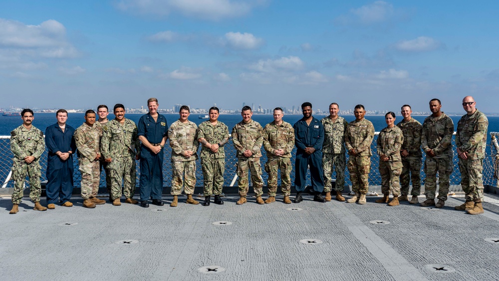 Sergeant Major of the Army Meets with Soldiers &amp; Sailors Supporting the JLOTS Gaza Humanitarian Aid Operation