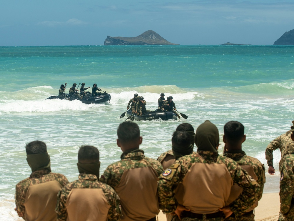 Partners enhance combined capabilities on combat rubber raiding craft during RIMPAC 2024